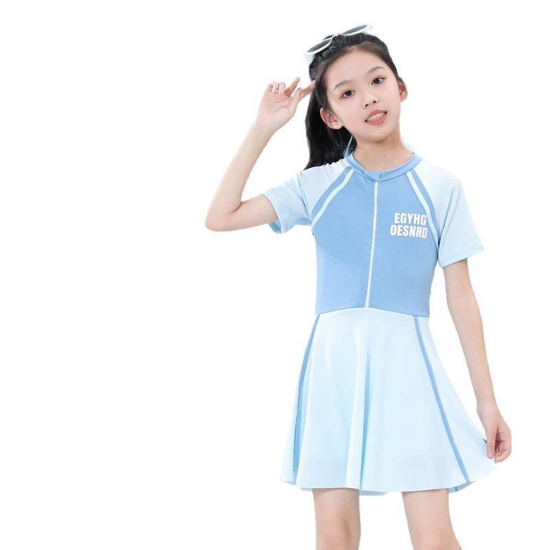 水着 女の子 キッズ ガールズ ワンピース スイムウェア スカート付き スイミング練習用 プール ビーチ 水遊び ポリエステル 再生繊維 キャラクター柄 サマー