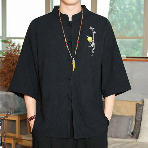 シャツ メンズ 男性用 綿麻 リネン スタンドカラー 立ち襟 半袖 五分袖 中国風 レトロ 新中華スタイル 唐装風 ゆったり ビッグシルエット カジュアル 普段使い 夏 トップス シャツ メンズ 男性用 綿麻 リネン スタンドカラー 立ち襟 半袖 五分袖 中国風 レトロ 新中華スタイル 唐装風 ゆったり ビッグシルエット カジュアル 普段使い 夏 トップス