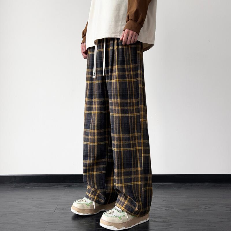 パンツ メンズ チェック柄 ワイドパンツ ゆったり ルーズシルエット カジュアルパンツ ストリートファ..