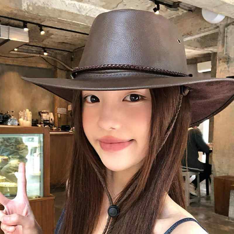 カウボーイハット レディース アメリカン レトロ ヴィンテージ風 テンガロンハット アウトドア 乗馬 旅..