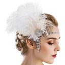 ヘアアクセサリー レディース フェザー ジルコニア 合金 レトロ ヴィンテージ風風 ブライダル ウェディング パーティー 披露宴 発表会 イベント ヘッドバンド...