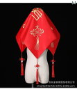 ベール レディース 花嫁 結婚式 ブライダル レッド 赤 龍鳳 鳳凰 刺繍 中国風 中華風 ヘッドドレス 髪飾り 秀禾服 挙式 披露宴 前撮り 豪華 エレガント...