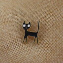 ブローチ レディース 猫 ネコ ブラック 黒 エナメル 七宝焼 合金製 おしゃれ かわいい ファッション 上品 装飾 アクセサリー ワンポイント 普段使い