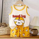 キッズ ベビー 男女兼用 セットアップ 上下セット 2点セット ノースリーブ タンクトップ ショートパンツ 綿 コットン パジャマ ルームウェア 部屋着 外出着...