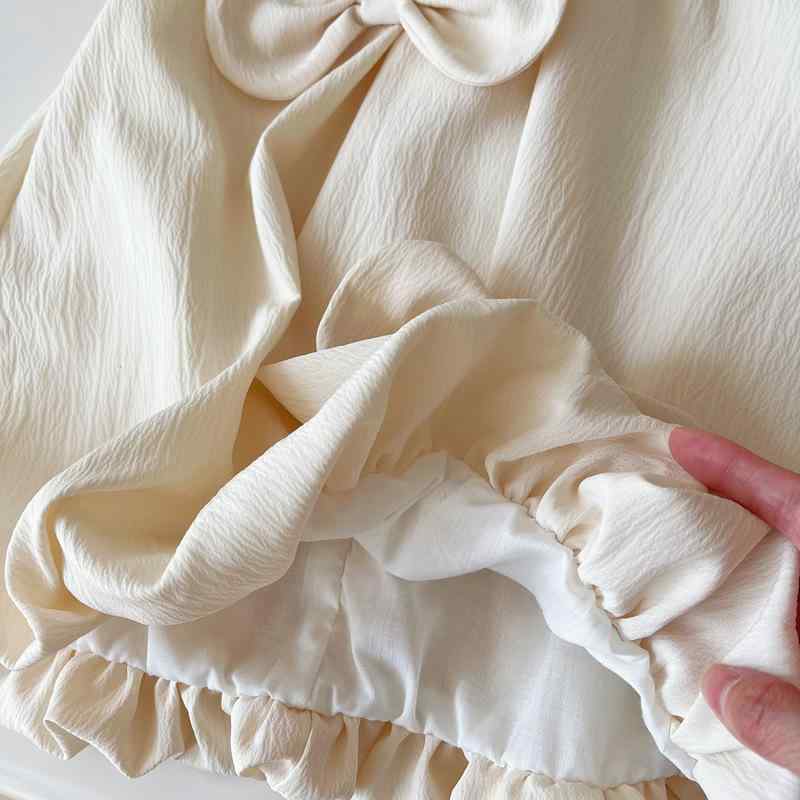 ワンピース 女の子 ベビー キッズ 子供用 かわいい リボン ノースリーブ ふんわりシルエット プリンセ..