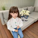 シャツ キッズ 女の子 子供服 長袖 綿 コットン 刺繍 花柄 フラワー ブラウス 韓国 かわいい おしゃれ 普段使い 通園 通学 柔らかい 襟付き 春秋