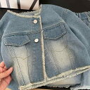 セットアップ 女の子 キッズ デニム ジーンズ 2点セット 韓国 カジュアル 長袖 ロングパンツ 春物 綿 コットン おしゃれ