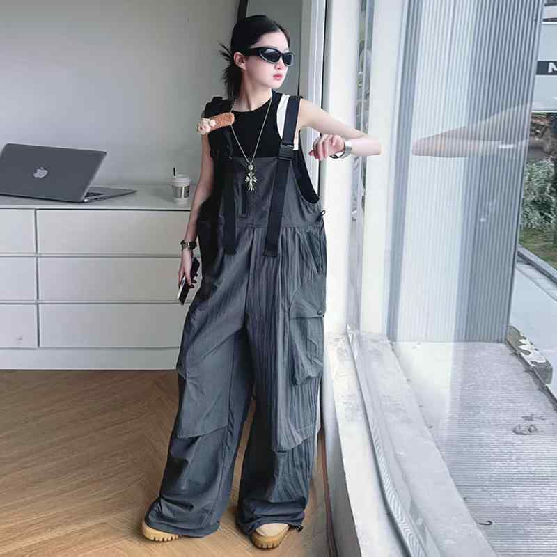 サロペット 女の子 キッズ ゆったり ルーズ ストレート オーバーオール アメリカンヴィンテージ風 アメ..