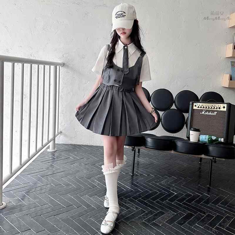 女の子 制服セット スクール風 ブリティッシュ 卒業式 学生服 通学 スカートセットアップ 3点セット 甘..