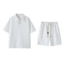 セットアップ メンズ 男性用 ティーン向け カジュアル スポーツ ポロシャツ 半袖 Tシャツ ショートパンツ 短パン 夏 ポリエステル おしゃれ
