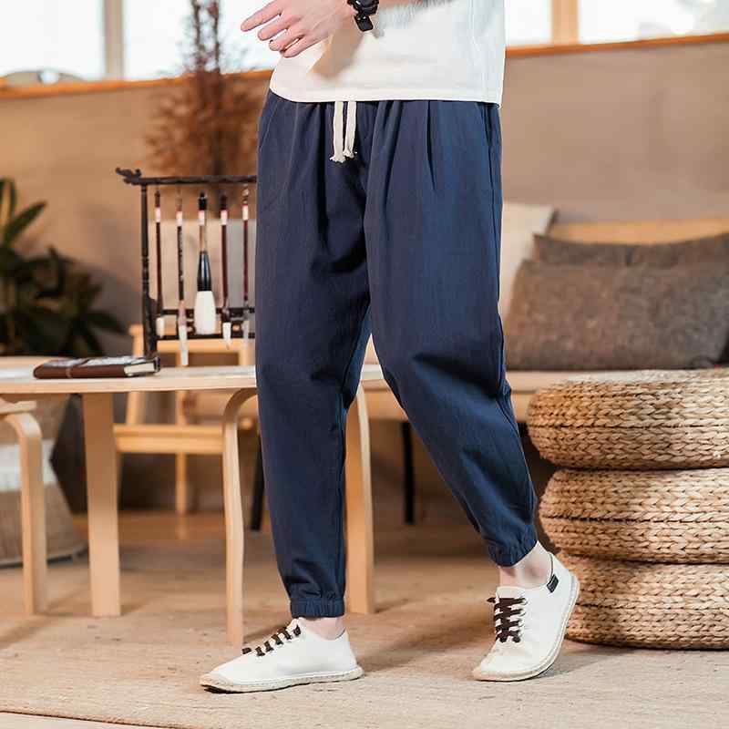 カジュアルパンツ メンズ 男性用 春夏 ゆったり ルーズフィット 韓国 綿麻 テーパ...