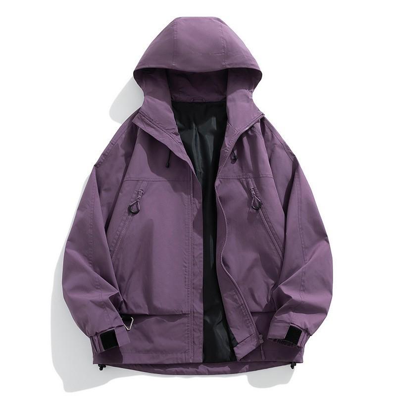 マウンテンパーカー 男女兼用 トレンド カジュアル ゆったり オーバーサイズ フード付き 防風 耐摩耗性 ポリエステル 春秋冬 アウトドア 普段使い