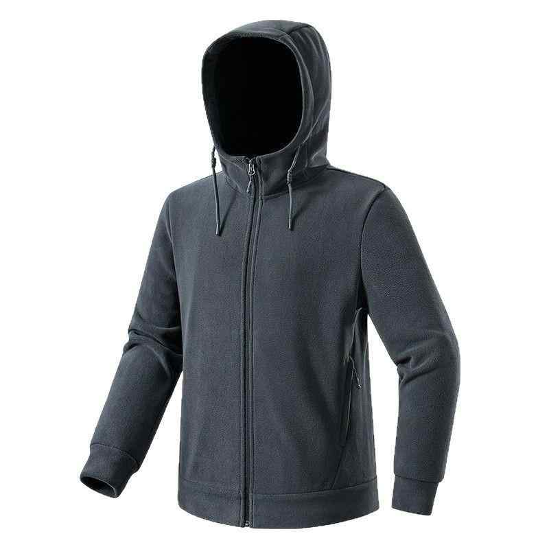 フリースジャケット メンズ レディース ユニセックス 秋冬 厚手 保温 防寒 フード付き カーディガン 前開き ボアアウター カジュアル 普段使い ポリエステル