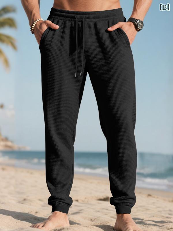 ジョガーパンツ メンズ 春夏 スポーツ カジュアル ゆったり ドローストリング ジャカード織り トレーニング ランニング バスケットボール 男性用