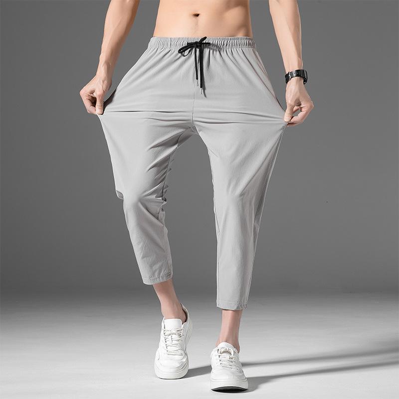 ジョガーパンツ メンズ 九分丈 クロップドパンツ ゆったり 接触冷感 薄手 夏 テーパード 細身 スポーツカジュアル ポリエステル 通気性 ストレッチ 普段使い ミッドウエスト 無地