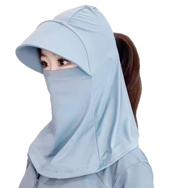 サンハット レディース 春夏 フルフェイス 接触冷感 UVカット 紫外線対策 ネックガード一体型 フェイス..