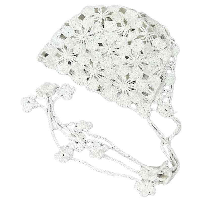 ニット帽 レディース 手編み かぎ編み 花柄 透かし編み フリンジ 綿 春夏 韓国 可愛い 甘め クール フェミニン ナチュラル ガーリー リゾート 旅行 普段使い 通気性