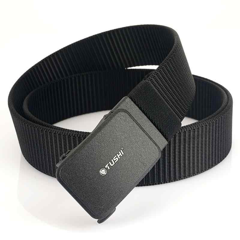 ベルト 男女兼用 3.8cm幅 オートロックバックル 穴なし 無段階調整 ナイロン キャンバス 合金 電気メッキ加工 アウトドア カジュアル 通勤 普段使い 通気性 耐久性