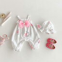 ベビー ロンパース 女の子 新生児 春夏 薄手 かわいい リボン うさぎ キャミソール ノースリーブ プリンセス風 ポリエステル おしゃれ 白 ホワイト