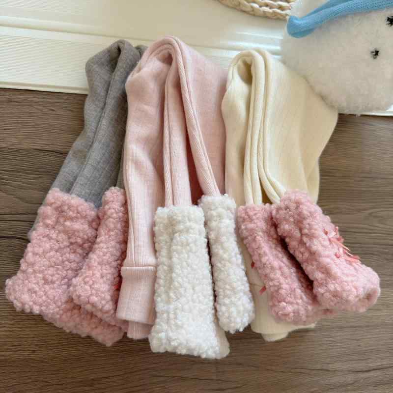 キッズ 女の子 パンツ 韓国 裏起毛 あったか かわいい おしゃれ 着回し 厚手 秋冬 ストレッチ スキニー レギンス 綿素材 ロング丈 スリムパンツ