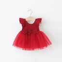 ドレス ベビー 女児 2点セット かわいい プリンセス 無地 綿 半袖 フレア 春夏 レッド 1歳 2歳 3歳 韓国 カジュアル 誕生日 お出かけ Aクラス シ...