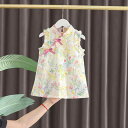 チャイナドレス ベビー 女の子 1歳 2歳 3歳 ワンピース ドレス 誕生日 フォーマルドレス お祝い セレモニー 春夏 半袖 花柄 綿 コットン プリンセス ...