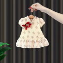 セットアップ キッズ 女の子 チャイナ風 パフスリーブ 花柄 綿 コットン 春夏 誕生日 ハーフバースデー セレモニー フォーマル お祝い 衣装