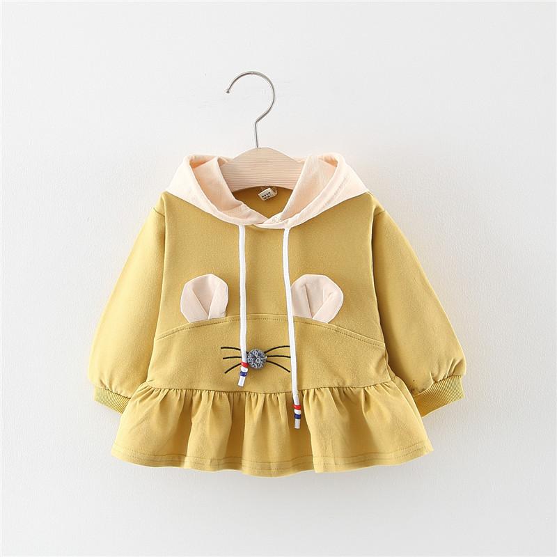 ワンピース 女の子 キッズ ベビー 幼児 フード付き スウェット ひげボール キャラクター ピンク 綿 春..