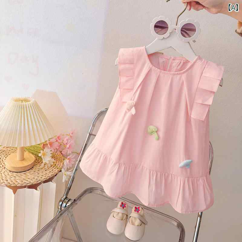 ワンピース 女の子 ベビー 春夏 かわいい スウィート プリンセスドレス パフスリーブ おしゃれ ファッション 韓国 綿 コットン 子供服 幼児向け お出かけ着 2