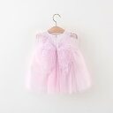 キッズ ドレス ベビー 女の子 背中 翼 ノースリーブ かわいい チュール プリンセスドレス 綿 春夏 紫 緑 韓国 普段使い お出かけ 結婚式 発表会 幼児 80cm 90cm 100cm