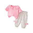 ベビー キッズ 女の子 セットアップ 夏 小花柄 カジュアル 韓国 半袖 ショートパンツ 綿 ツーピース かわいい 普段使い