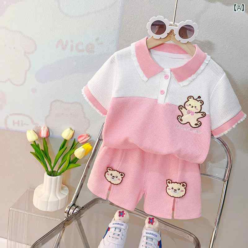 子供服 女の子 ベビー 韓国 おしゃれ 半袖 Tシャツ ショートパンツ 2点セット 綿 ...