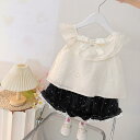 キッズ セットアップ 女の子 おしゃれ 韓国 プリンセス かわいい デニム ショートパンツ 半袖 コットン 春夏 普段着 カジュアル