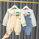 キッズ 女の子 ベビー服 セットアップ オーバーオール サロペット パンツ 上下セット 2点セット 長袖 綿 コットン キャラクター おしゃれ 韓国 トレンド カジュアル かわいい 普段使い お出かけ 春秋
