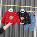 キッズ 男の子 3歳 4歳 春秋 長袖 セットアップ コットン 韓国 カジュアル 普段使い 通園着 かわいい おしゃれ 上下セット パンツ 立体動物