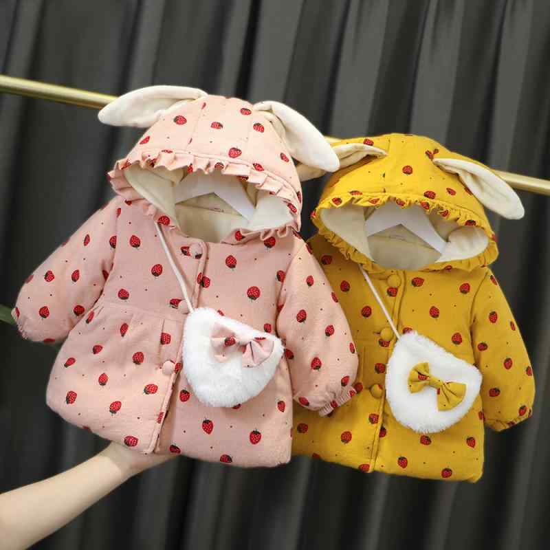 キッズ 女の子 ベビー 中綿コート 冬物 アウター 厚手 裏起毛 フードなし ラウンドネック 綿素材 無地 防寒 暖かい 0歳 1歳 2歳 3歳 幼児服