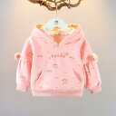スウェットパーカー 女の子 ベビー キッズ 裏起毛 長袖 キャラクター柄 プルオーバー カジュアル 綿 冬 秋冬 ピンク イエロー ベージュ