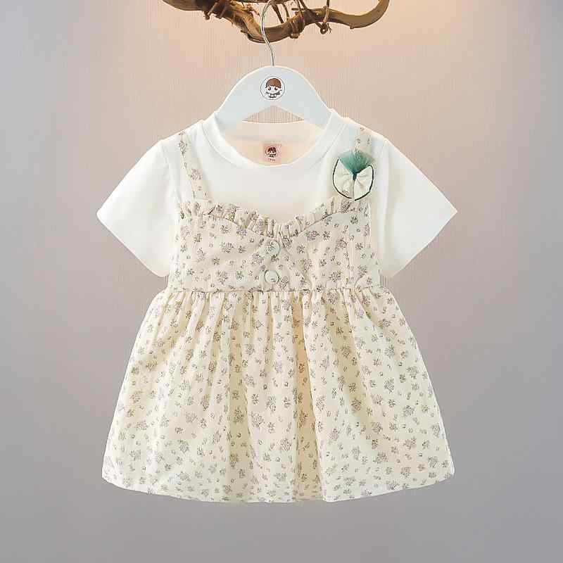 ワンピース ベビー 女の子 キッズ 子供 幼児 1歳 2歳 3歳 半袖 小花柄 フローラル ジャンパースカート サロペットワンピース 韓国 薄手 軽量 綿 コットン 夏服 ピンク ローズピンク Aライン