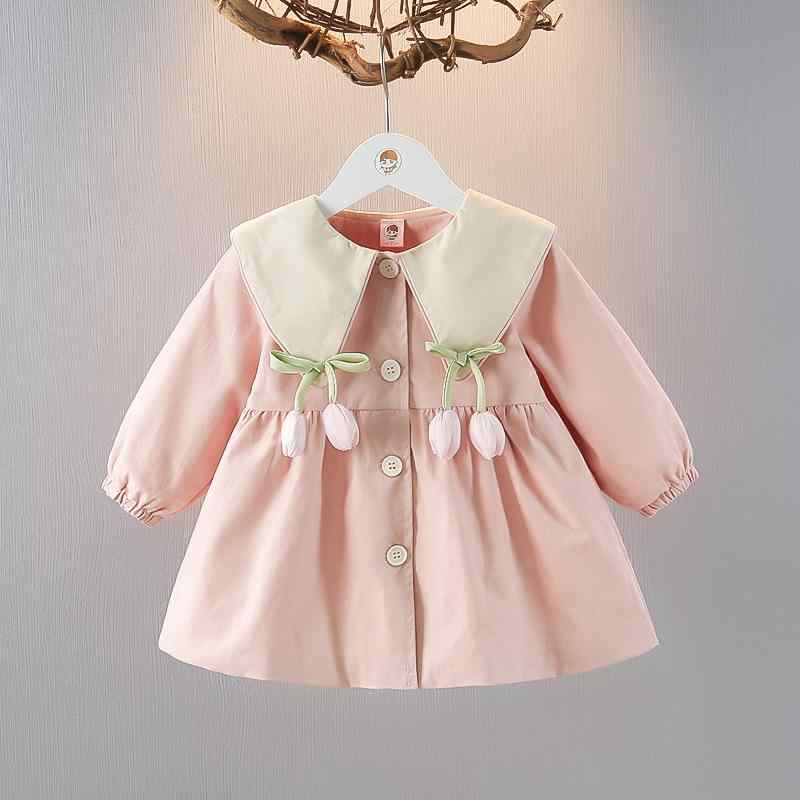 コート 女の子 ベビー キッズ 秋 アウター トレンチコート 1歳 2歳 3歳 ポリエステル ショート丈 上品 カジュアル かわいい ピンク 普段使い お出かけ