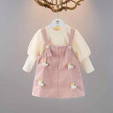 ジャンパースカート 女の子 ベビー キッズ 子供服 長袖 2点セット サロペットスカート おしゃれ かわいい コットン ピンク 春秋 ワンピース ツーピース