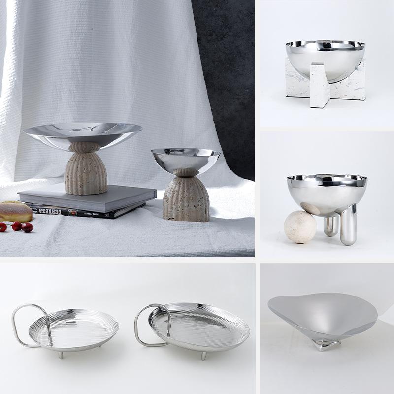 フルーツボウル ステンレス 北欧風 高級感 軽奢 リビング 卓上 インテリア オブジェ 置物 モダン シン..