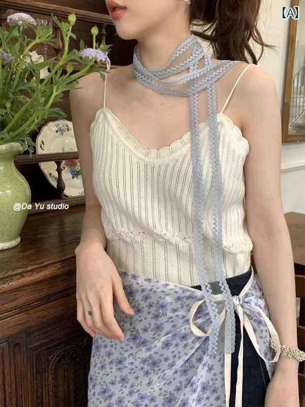 スカーフ レディース レトロ レース ロング ポルカドット 花柄 春夏 多機能 ヘアアクセサリー リボン ..