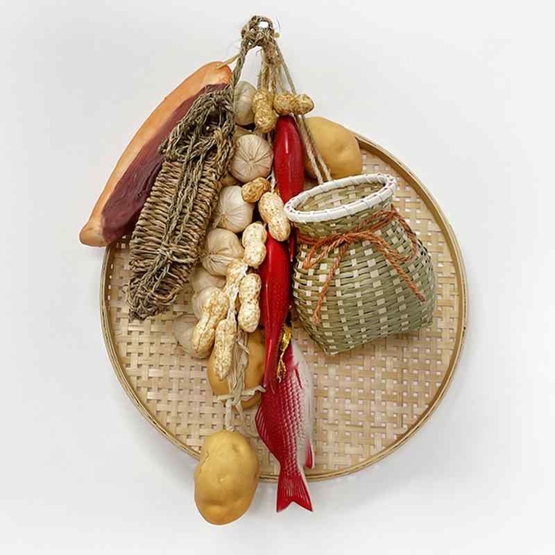 フェイク農作物 トウモロコシ ニンニク 唐辛子ガーランド 穀物 野菜 吊り飾り 五穀豊穣 収穫祭 ディス..