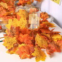 造花 紅葉 ガーランド フェイクグリーン 人工 モミジ つる リアル シルクフラワー インテリア装飾 ディスプレイ イベント パーティー ウェディング 店舗飾り...