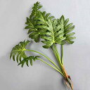フェイクグリーン モンステラ 葉 リーフ 北欧風 人工観葉植物 軟質プラスチック 深緑 室内 インテリア ディスプレイ 撮影用 背景 壁面装飾 玄関 リビング ...