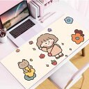 デスクマット レディース 女性用 かわいい キャラクター インスタ風 大型 ワイド マウスパッド オフィス パソコン キーボード ノートPC ゲーミング テレワーク 在宅勤務 ゴム 布製 滑り止め