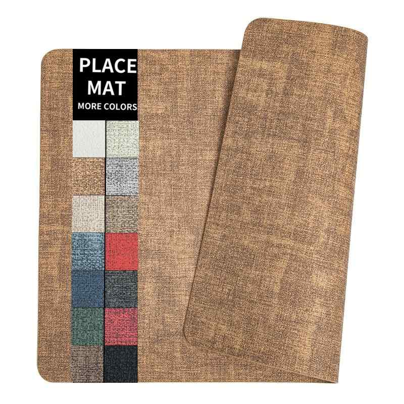 ランチョンマット テーブルマット PUレザー 革製 両面 無地 シンプル モダン 高級感 防水 断熱 汚れ防止 お手入れ簡単 長方形