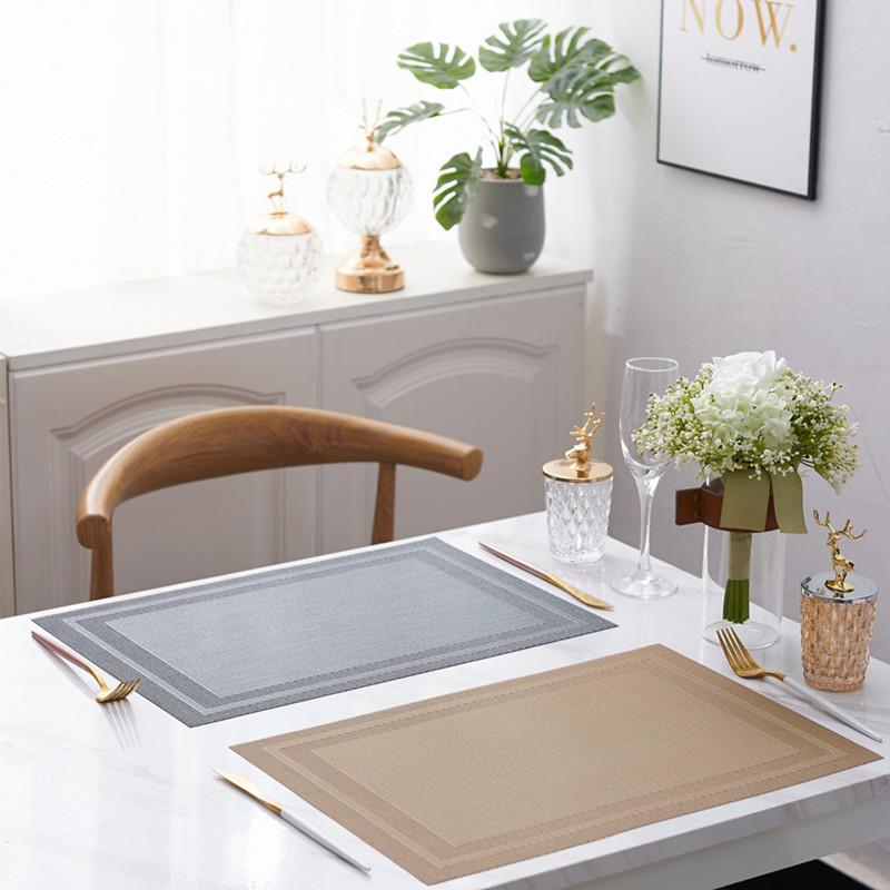 ランチョンマット PVC テスリン 北欧風 ダイニングテーブル 食卓用 断熱 滑り止め 防水 防油 お手入れ簡単 シンプル スクエア 高級感 モダン キッチン カフェ