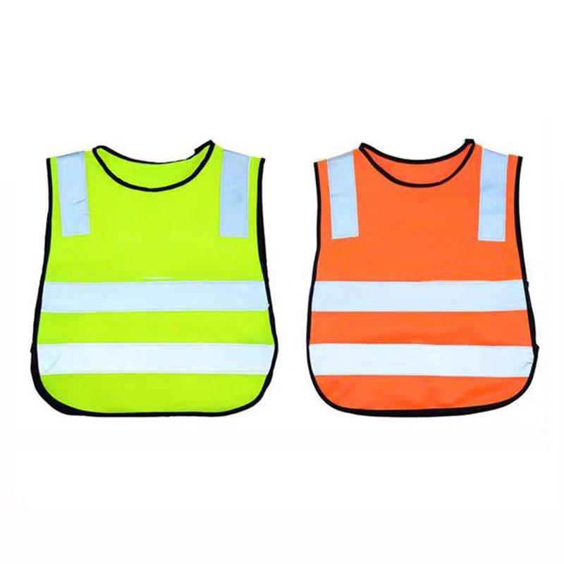 ベスト 子供 キッズ 反射材 蛍光 ニット生地 サイズ調整可能 幼稚園 小学校 屋外活動 チーム 登下校用 ..