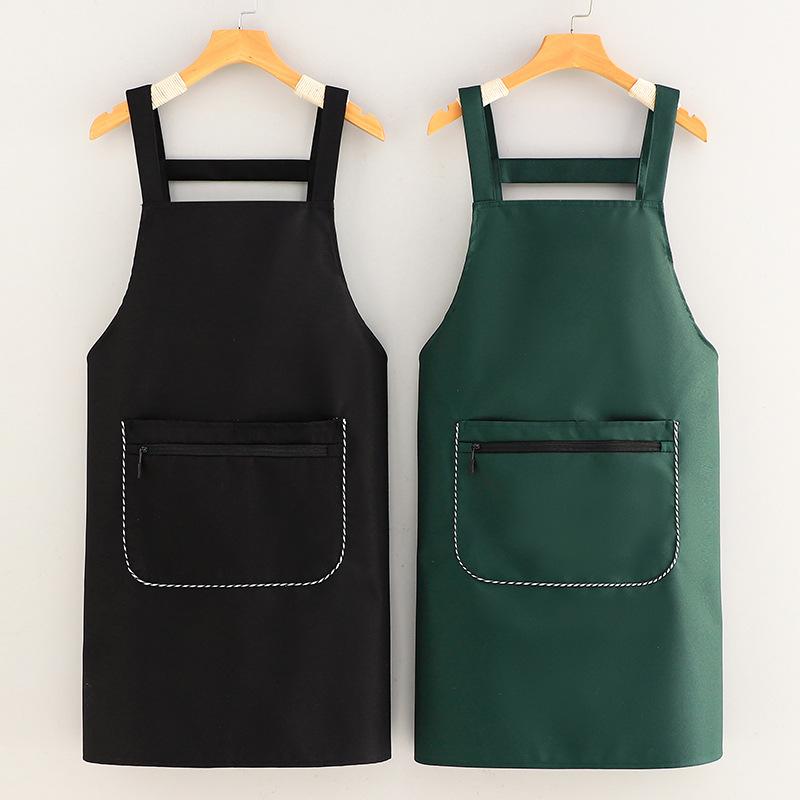 エプロン 男女兼用 大人用 フリーサイズ 防水 防油 撥水 耐汚 ノースリーブ コーティング加工 シンプル 無地 レザーラベル付き 飲食店 業務用 厨房 調理 作業用 ユニフォーム 制服